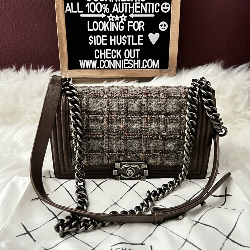 Chanel Leboy tweed Brown in old medium size